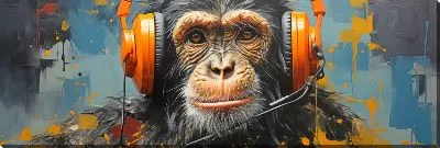 Картина маслом Мартышка слушает джаз
