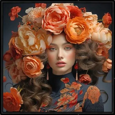 Девушка с цветами на голове №60