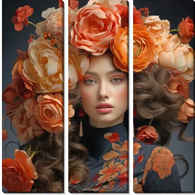 Девушка с цветами на голове №60