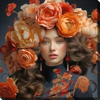 Девушка с цветами на голове №60