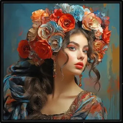 Девушка с цветами на голове №61