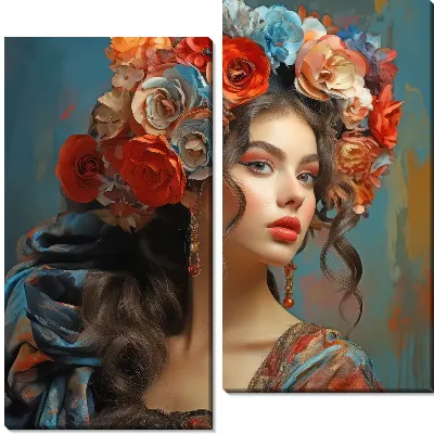 Девушка с цветами на голове №61