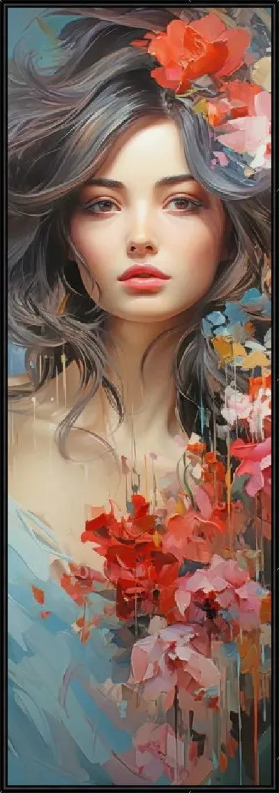Картина Девушка с цветами на голове №62