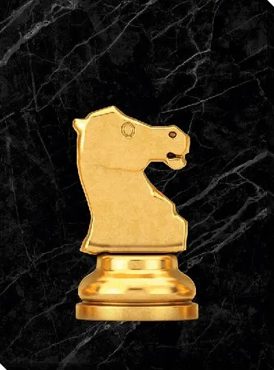 Постер Золотой конь в шахматах