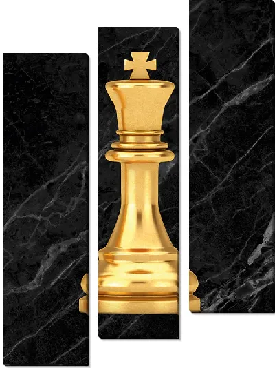 Модульная картина Золотой король в шахматах