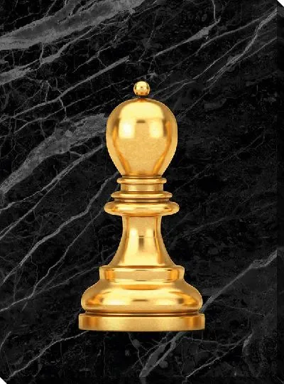 Постер Золотой слон в шахматах