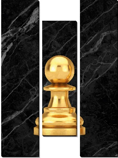 Модульная картина Золотая пешка в шахматах