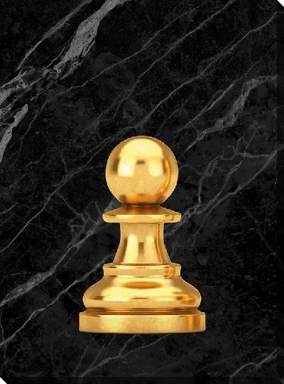 Постер Золотая пешка в шахматах