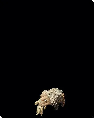 Постер Рука с перчаткой на черном фоне