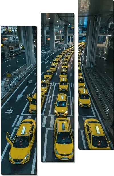 Модульная картина Такси под эстакадой
