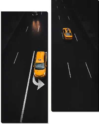 Модульная картина Такси на трассе