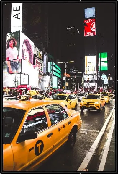 Картина Такси в ночном городе