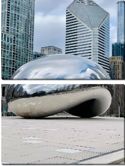 Модульная картина Клауд-Гейт скульптура в Чикаго