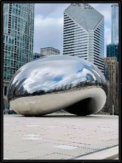 Картина Клауд-Гейт скульптура в Чикаго