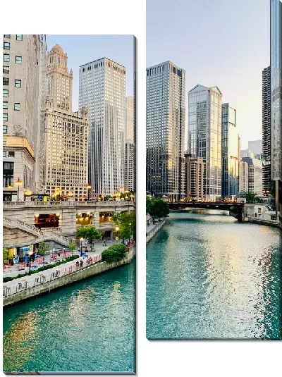 Модульная картина Канал в Чикаго
