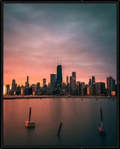 Картина Чикаго и закат