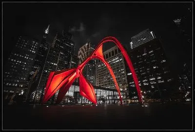 Скульптура Фламинго в Чикаго