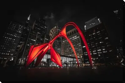 Скульптура Фламинго в Чикаго