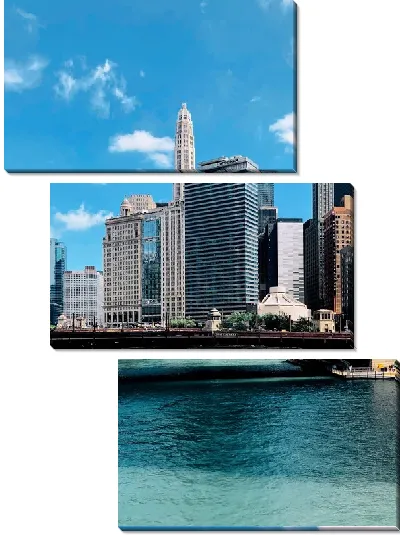 Модульная картина Вид на канал в Чикаго