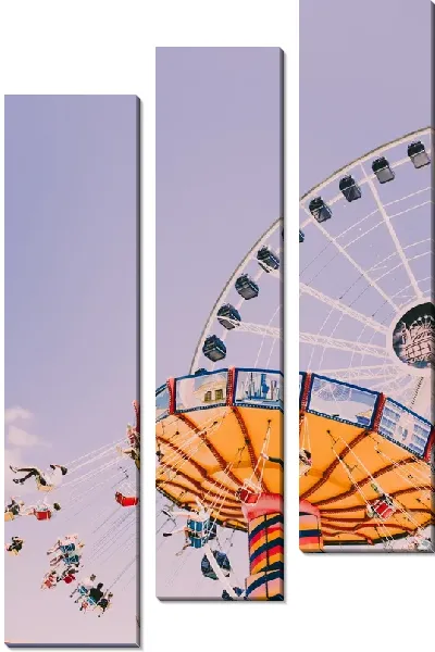 Модульная картина Карусель в парке аттракционов Чикаго