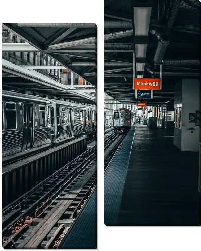 Модульная картина Станция метро в городе Чикаго