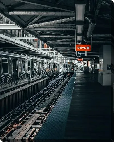 Постер Станция метро в городе Чикаго