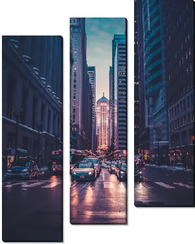 Модульная картина Машины Чикаго