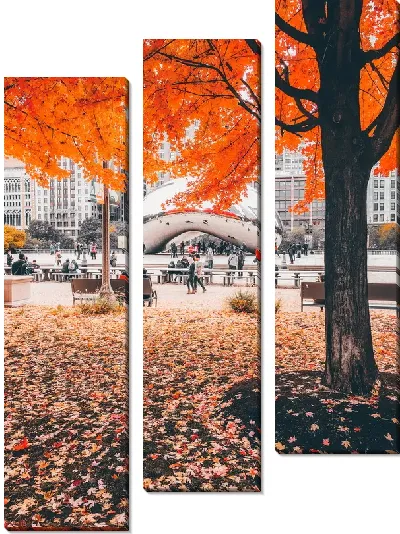 Модульная картина Клауд-Гейт осенью
