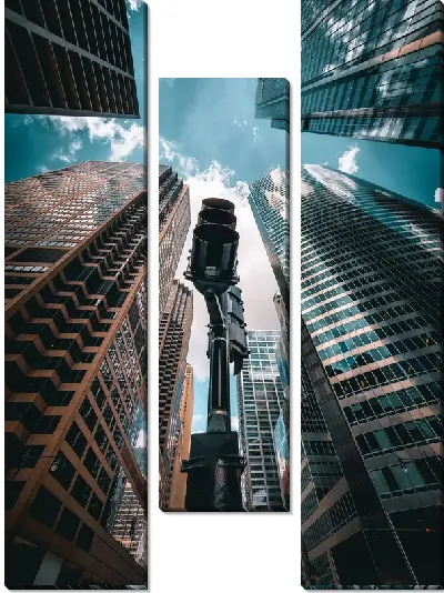 Модульная картина Светофор между небоскребов Чикаго