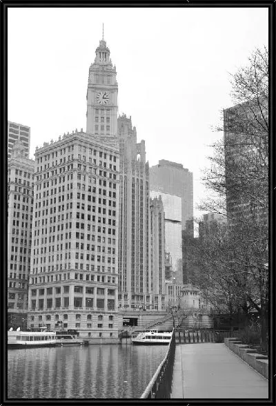Картина Вид в ч/б на Чикаго