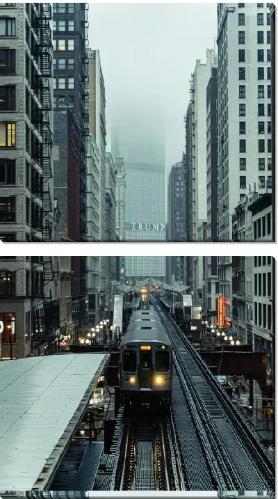 Модульная картина Наземное метро в Чикаго