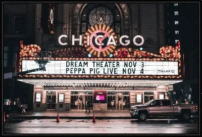 Ночной вход в театр Чикаго