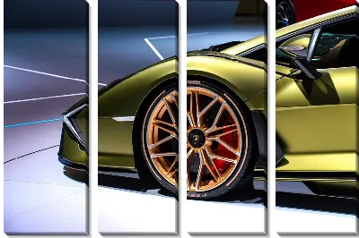 Модульная картина Золотой Ламборгини