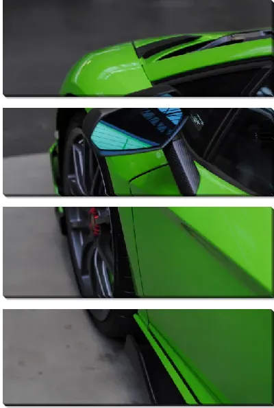 Модульная картина Зеленый Ламборгини