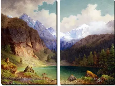 Картина Озеро в горах (Lake in the mountains)