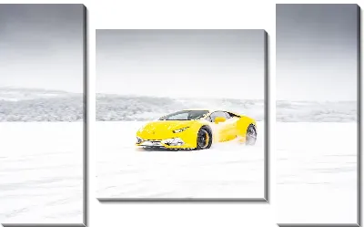 Модульная картина Ламборгини в снегу