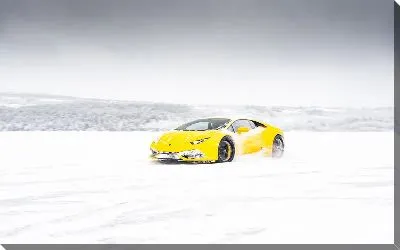 Постер Ламборгини в снегу