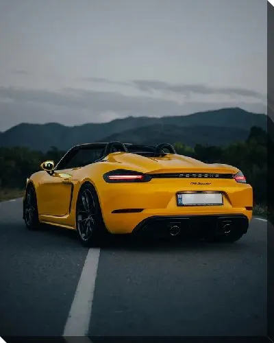 Постер Желтый Порше №12