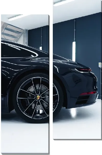 Модульная картина Черный Порше