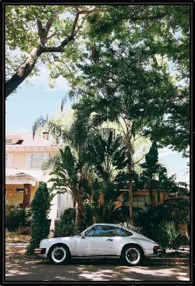 Картина Белый ретро Порше