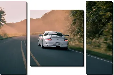 Модульная картина Белый Порше №2