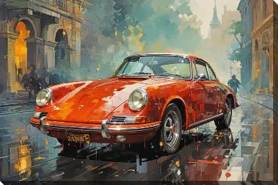 Картина маслом Порше в стиле арт №5