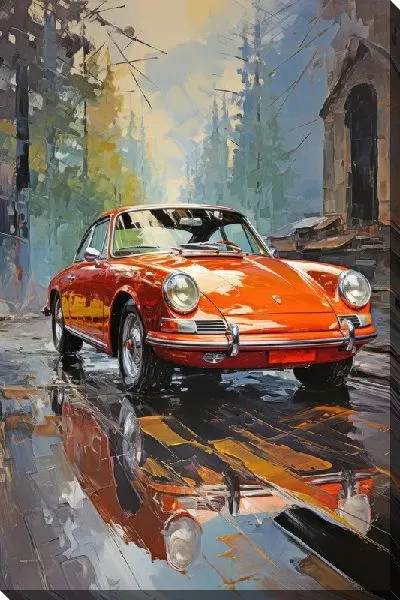Картина маслом Порше в стиле арт №6