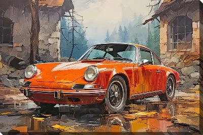 Картина маслом Порше в стиле арт №11