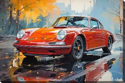 Картина маслом Порше в стиле арт №13