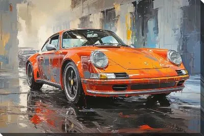 Картина маслом Порше в стиле арт №14