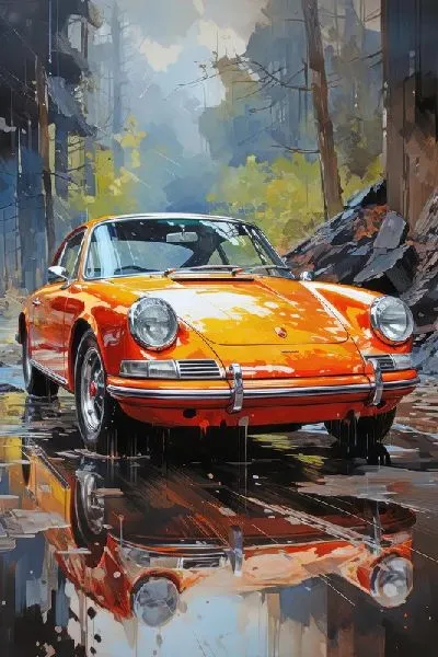 Плакат Порше в стиле арт №16