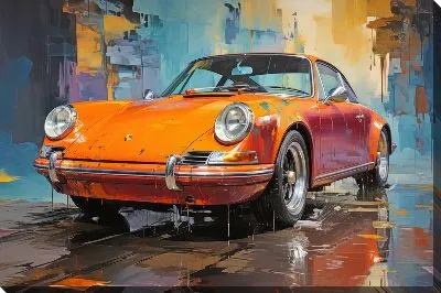 Картина маслом Порше в стиле арт №18