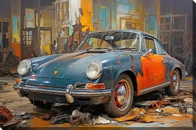 Картина маслом Порше в стиле арт №19