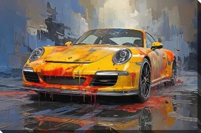 Картина маслом Порше в стиле арт №20